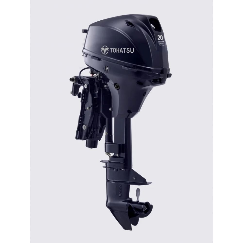 Tohatsu MFS 20 hp outboard motor with electric start and tiller